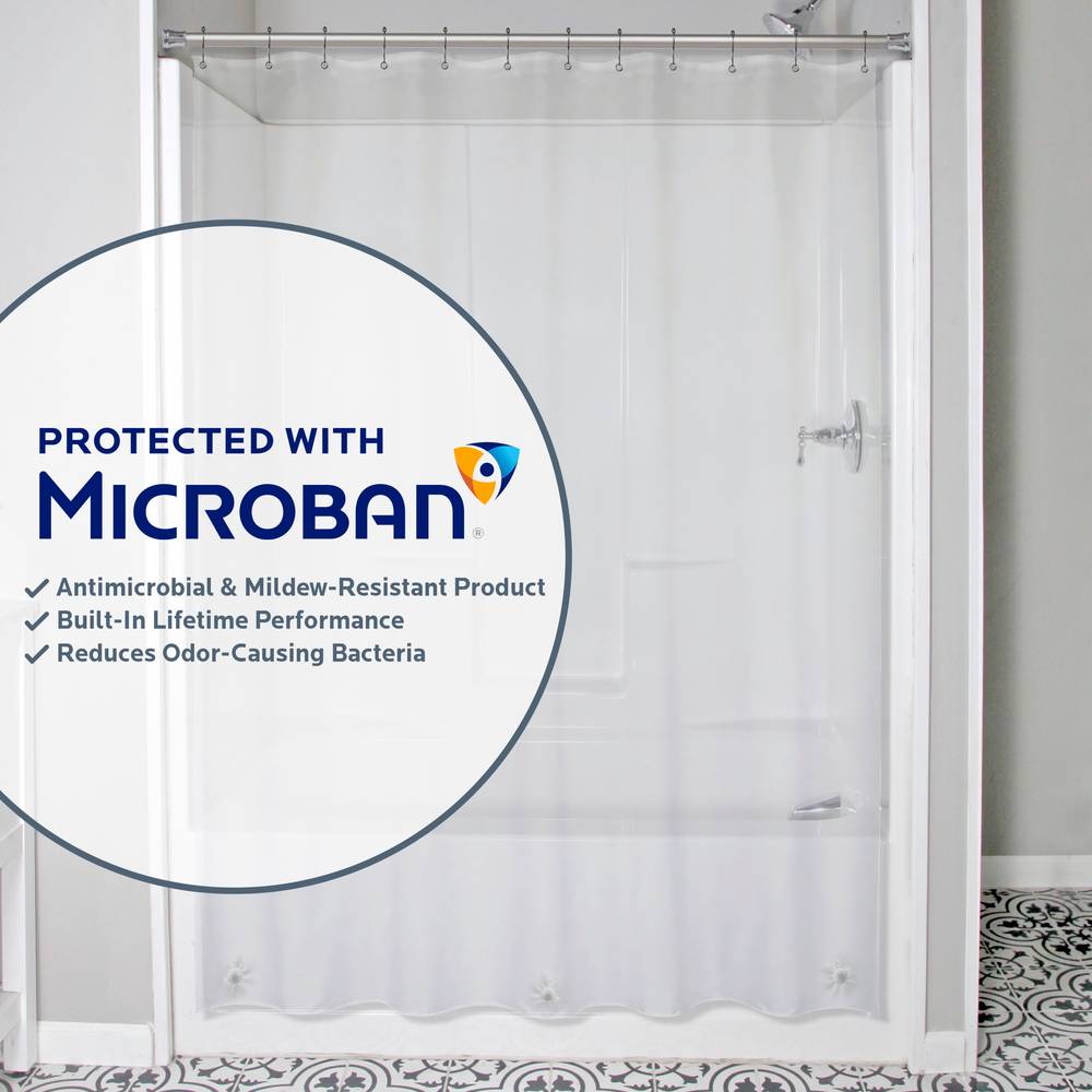 Style Selections Microban Protected Heavy Weight PEVA 70-in W x 72-in L Clear Solid Mildew Resistant Eva/Peva Shower Liner | LWMB61168PDQ