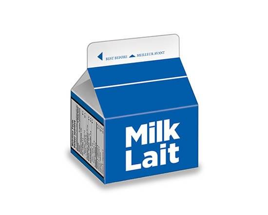 Lait, carton (250 ml) / Milk Carton - White