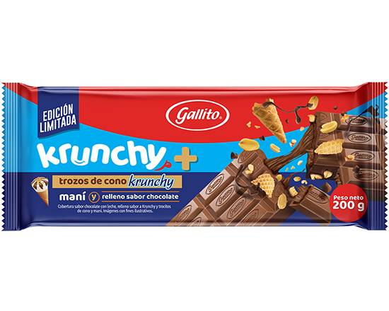 30% OFF Chocolate Gallito Tableta Krunchy 200g
