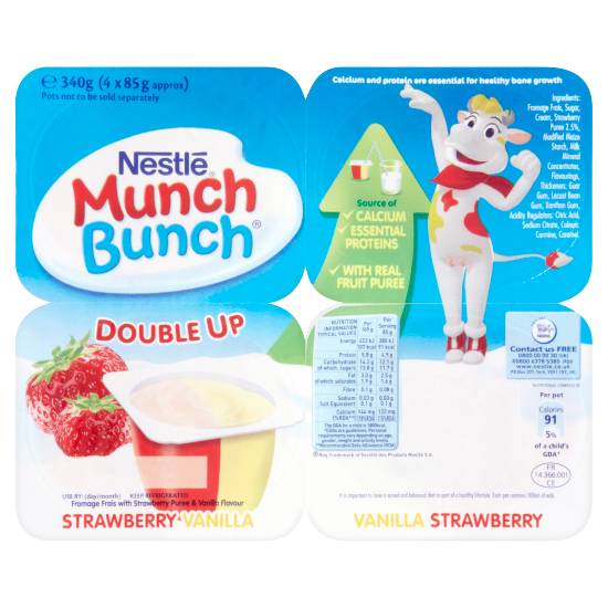 Munch Bunch Double Up Fromage Frais (strawberry-vanilla)