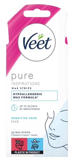 Veet Pure Inspirations For Face & Sensitive Skin Wax Strips (20 pack)