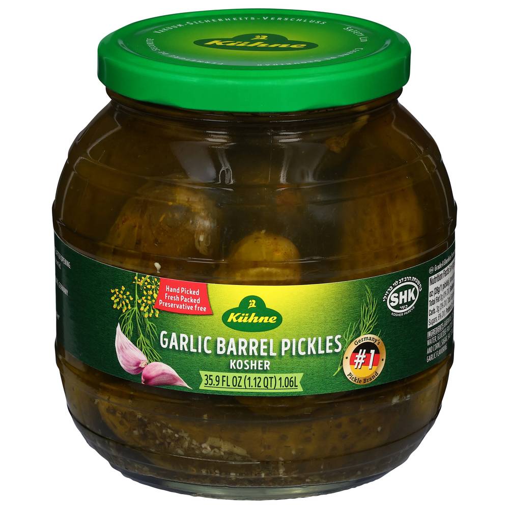 Kühne Kosher Garlic Barrel Pickles