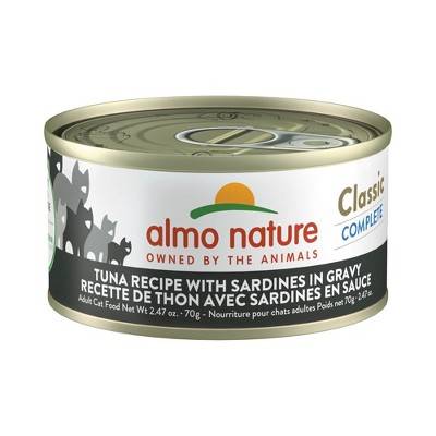 Almo Nature Classic Complete Cat 12 Pack: Tuna Recipe w/ Sardines - 2.47oz Cans