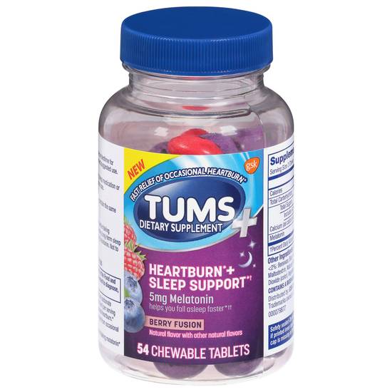 Tums 5 mg Melatonin Berry Fusion Heartburn + Sleep Support (54 ct)