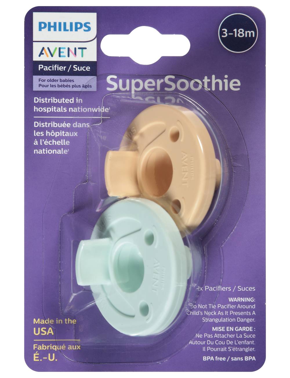 Philips Super Soothie Avent 3-18m Baby Pacifier (2 ct)