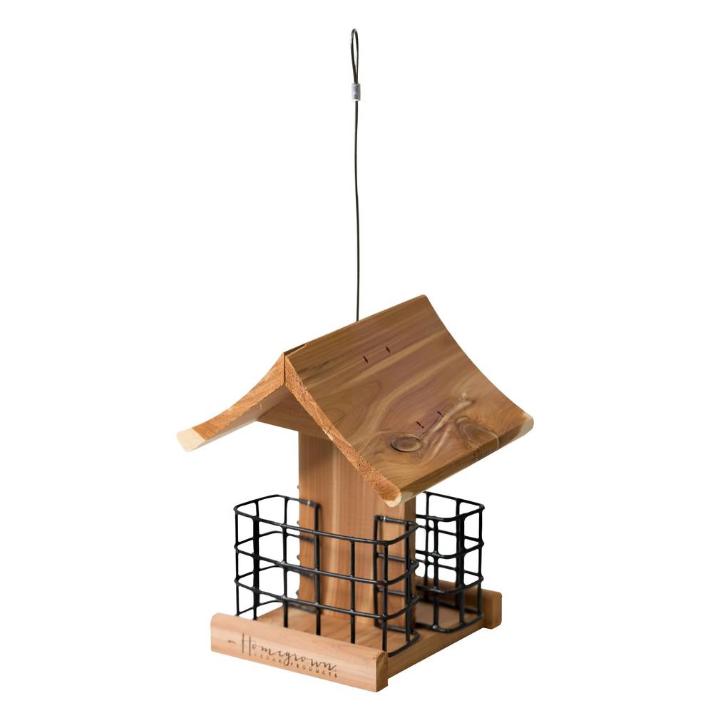 HomeGrown Wood Hanging Suet Bird Feeder- 2-lb 2-cake Capacity | CBF-03031