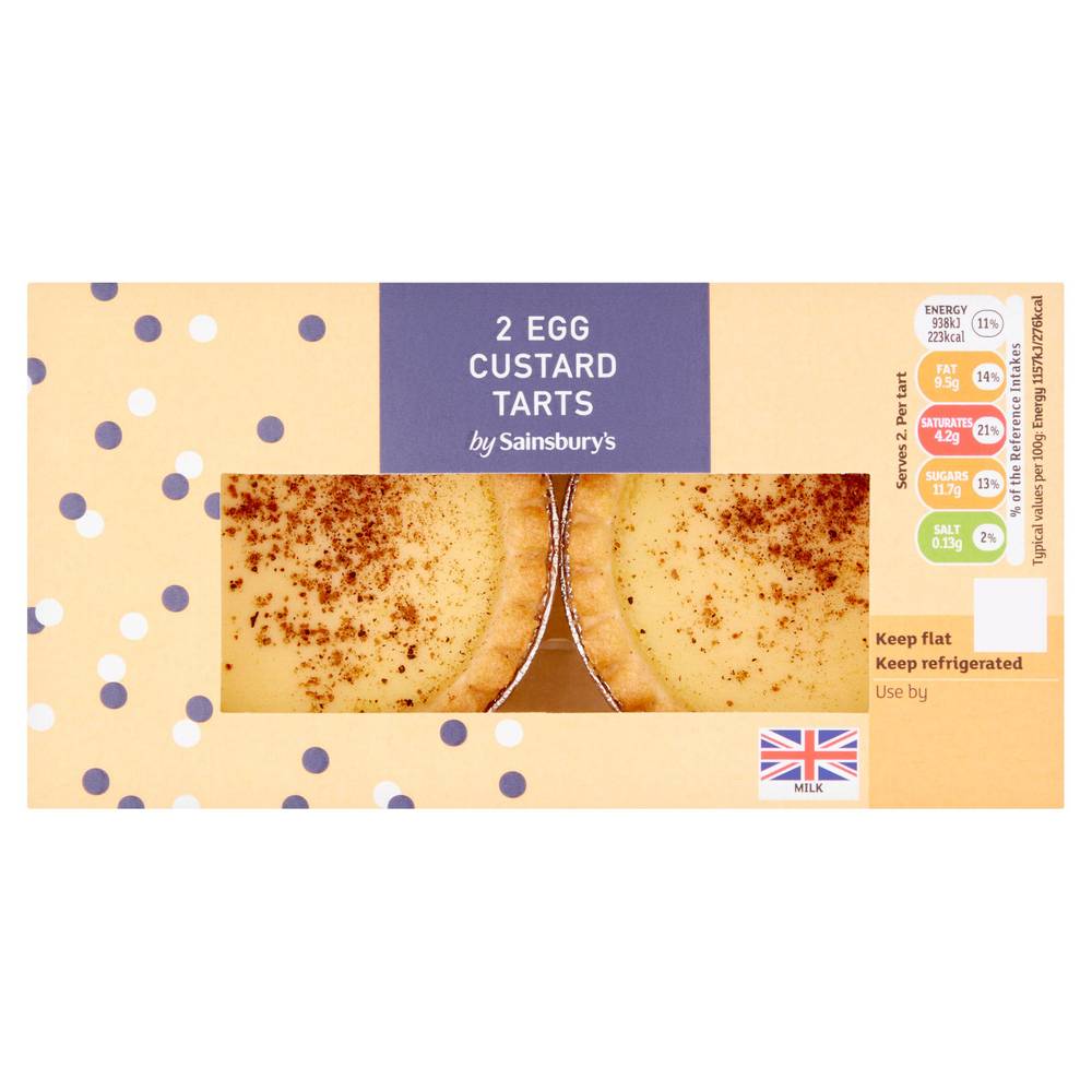 Sainsbury's Egg Custard Tarts 2x81g