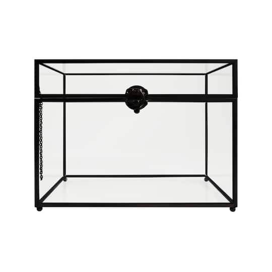 Black Metal & Glass Card Box By Celebrate It