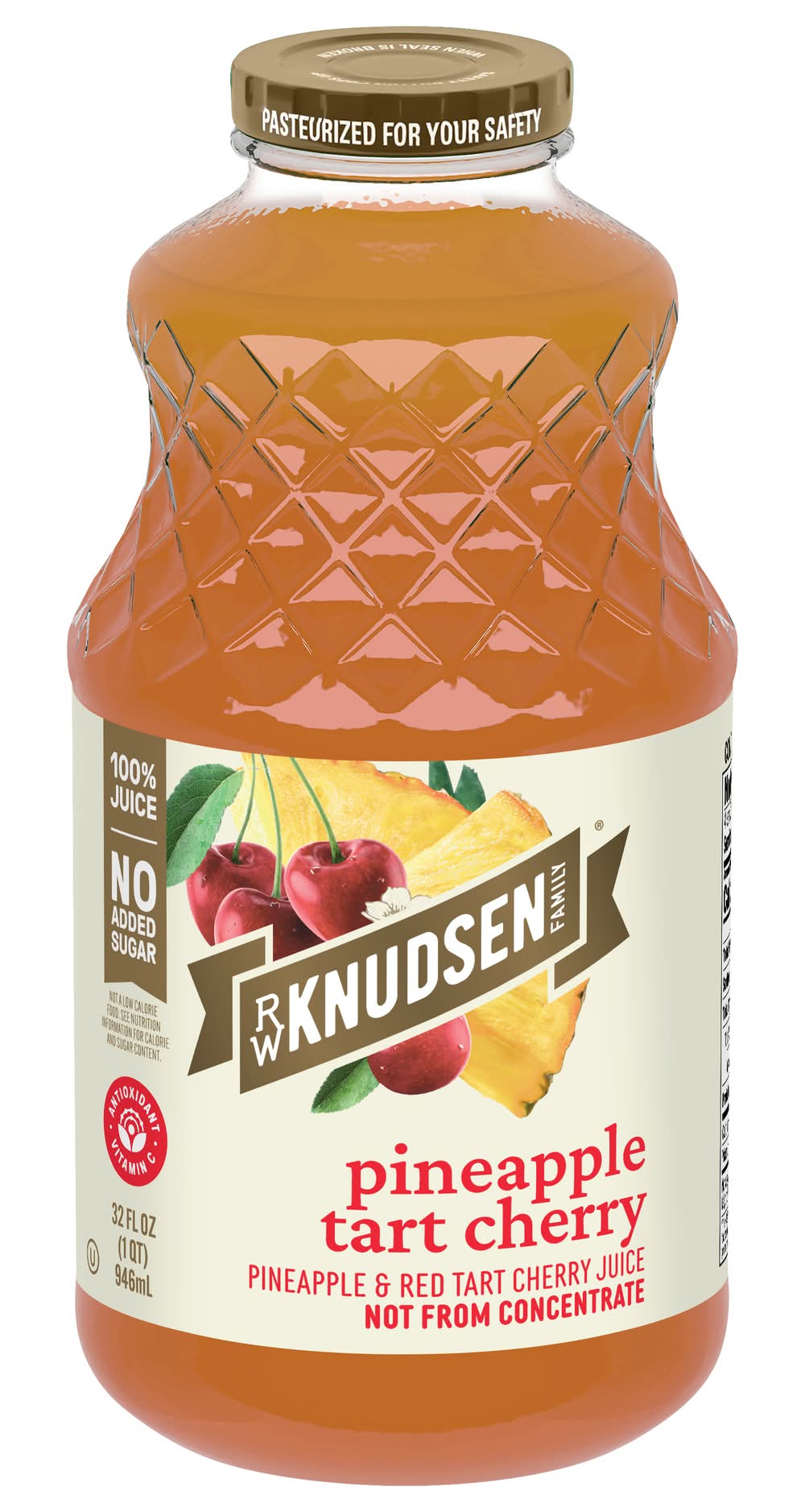 RW Knudsen Family No Sugar Added Pineapple Tart Cherry 100% Juice (32 fl oz)