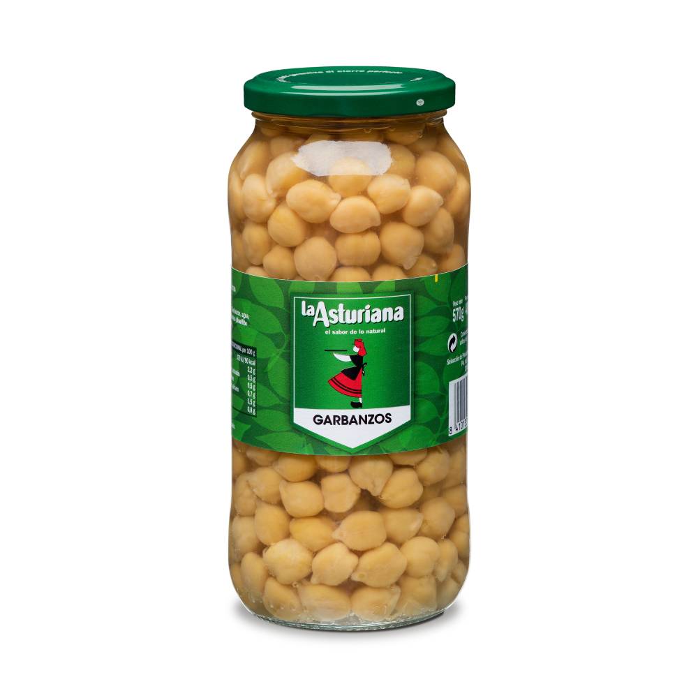 Garbanzos La Asturiana Cocidos Al Natural Tarro 580Gr