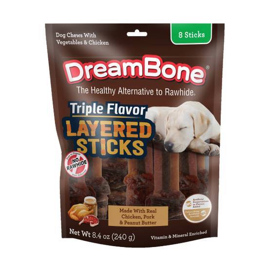 Dreambone Triple Flavor Layered Stick With Peanut Butter