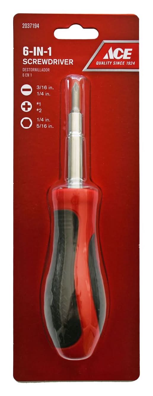 Ace 6-In-1 Screwdriver 1 Pk