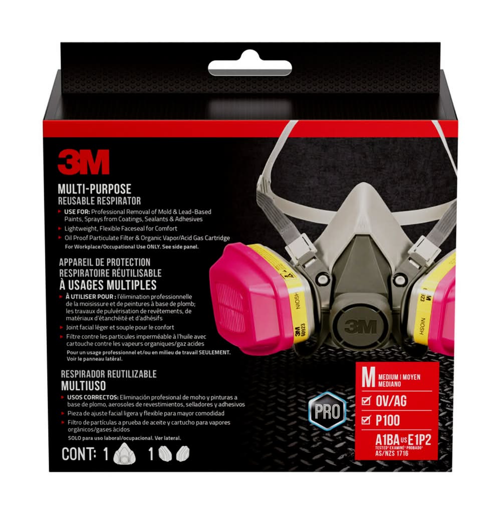 3M Multi-Purpose Performance Respirator Grey P100 Multi-Purpose Half Face Respirator