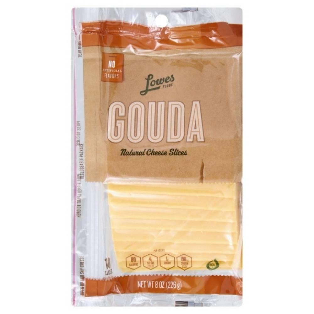 Lowes Foods Natural Gouda Cheese Slices (8 oz)