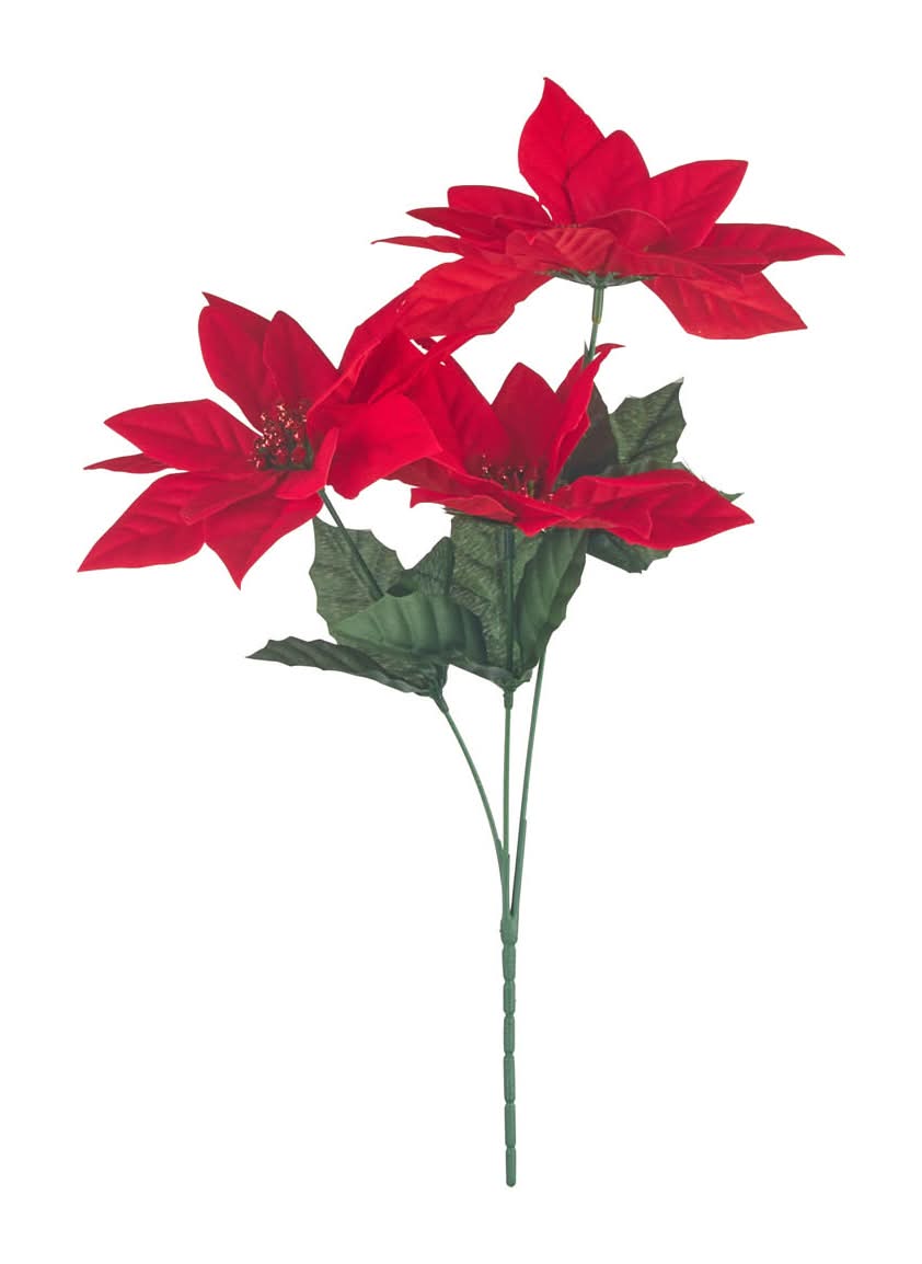 Christmas Artificial Poinsettia Flowers Red Assorted