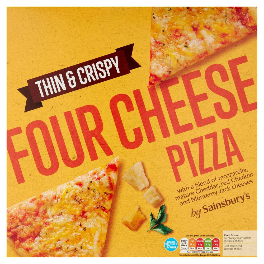 Sainsbury's Thin & Crispy Four Cheese Pizza 354g