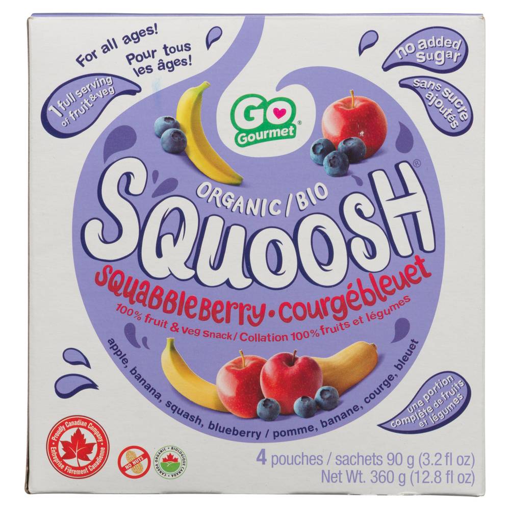 Baby Gourmet Organic Baby Snacks Squoosh Squabbleberry 4 x 90 g