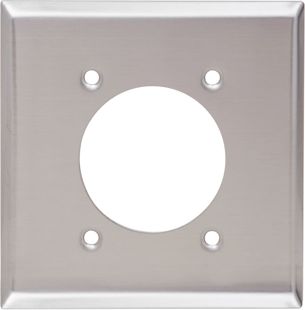 Utilitech 1 -Gang Standard Size Stainless steel Stainless steel Indoor Round Wall Plate