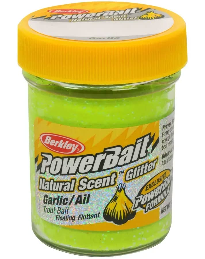 Berkley Natural Scent Glitter Garlic Trout Bait