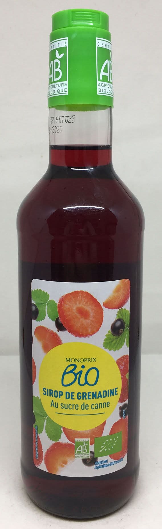 Monoprix Bio - Sirop de fruit, grenadine (500ml)