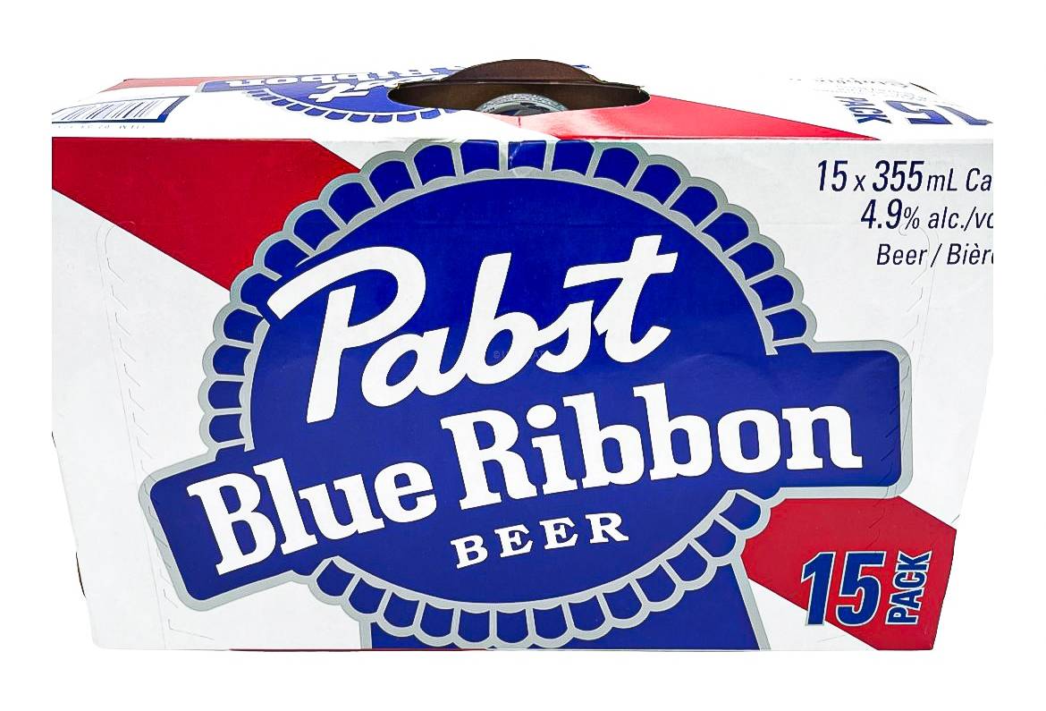 Pabst Blue Ribbon, 15pk-355mL can beer (4.9% ABV)