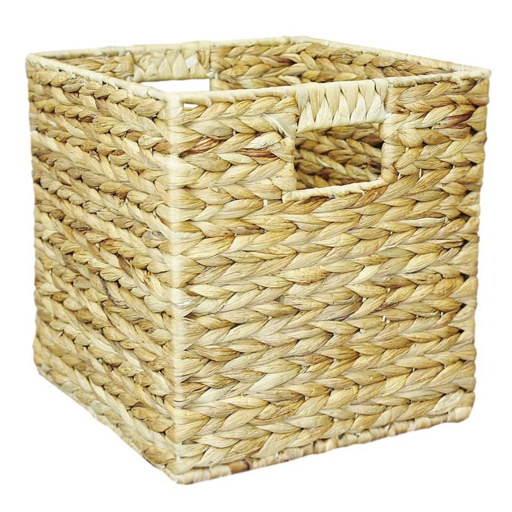 allen + roth (11-in W x 9-in H x 10-in D) Natural Water Hyacinth Stackable Bin | 878H01