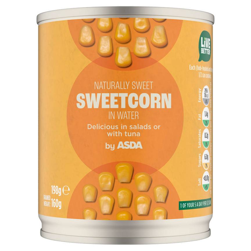 Asda Sweetcorn in Water 198g