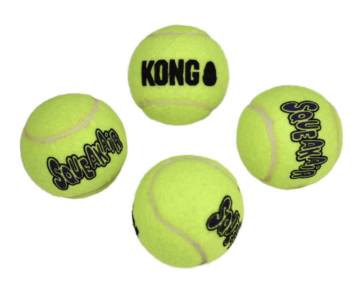 KONG Squeakair Tennis Ball Dog Toy, Yellow (4 ct)