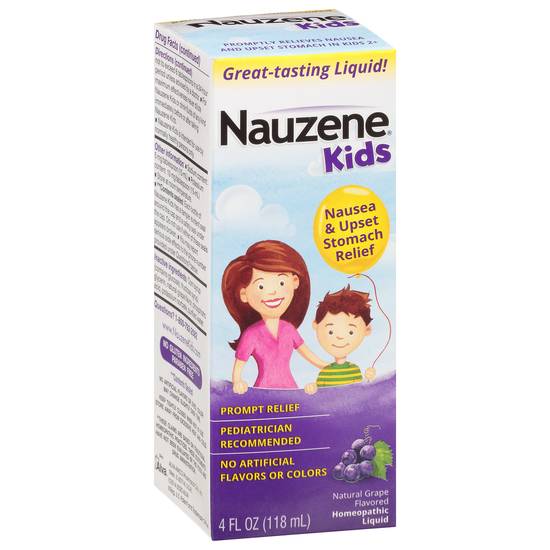 Nauzene Kids Grape Flavored Nausea & Upset Stomach Relief Homeopathic Liquid
