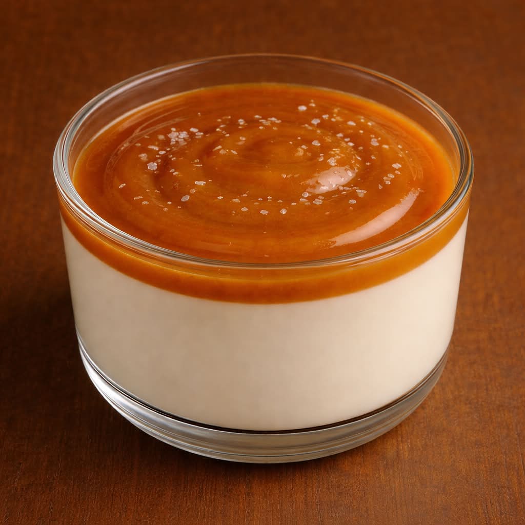Panna cotta coulis caramel