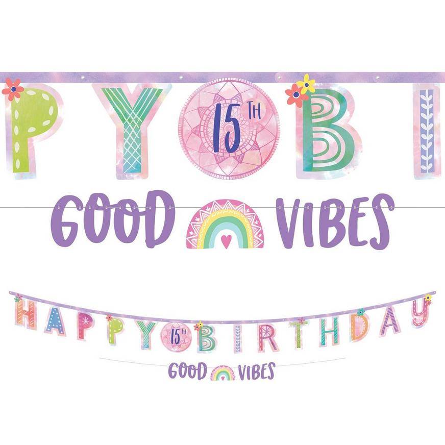 Festival Fun Personalized Birthday Banner Kit, 2ct