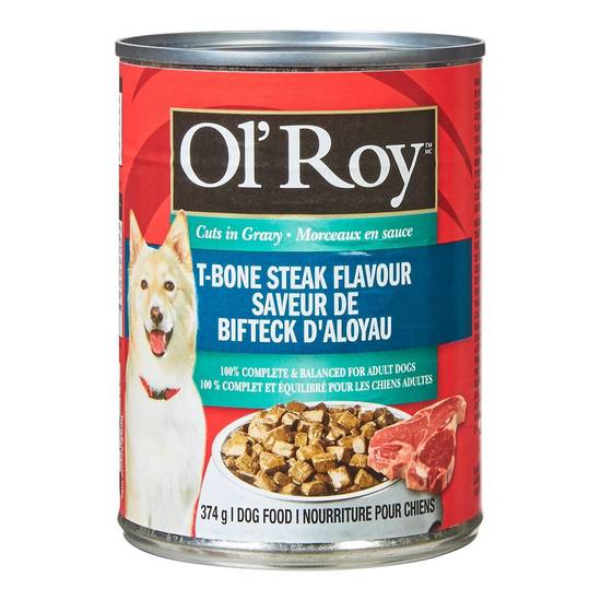 Ol'roy Cuts in Gravy T-Bone Steak Flavour Dog Food (374 g)