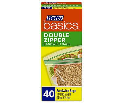 Hefty Basics Double Zipper Sandwich Bags (40 ct)