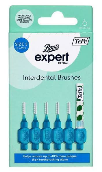 Boots 3, Expert Tepe Interdental Brushes (6 pack)