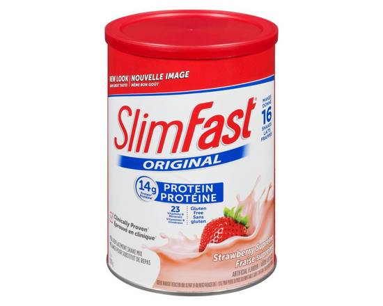 Slimfast · Mélange pour substitut de repas à saveur de fraise suprême (530 g) - Powder, Strawberry Supreme (530 g)