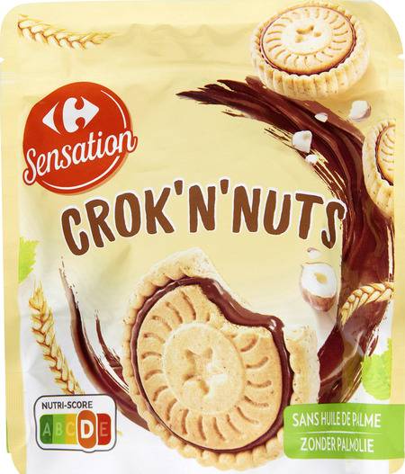 Biscuits pâte de noisette crok'nut's CARREFOUR SENSATION - le paquet de 240g
