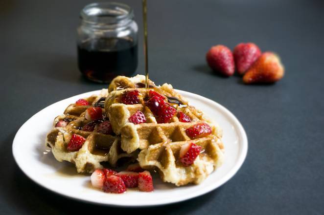 Waffles con Fresas