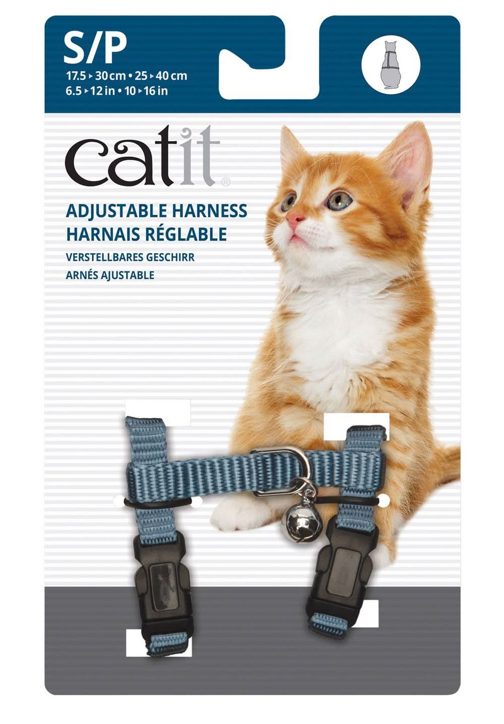 Catit Nylon Adjustable Blue Cat Harness, Small