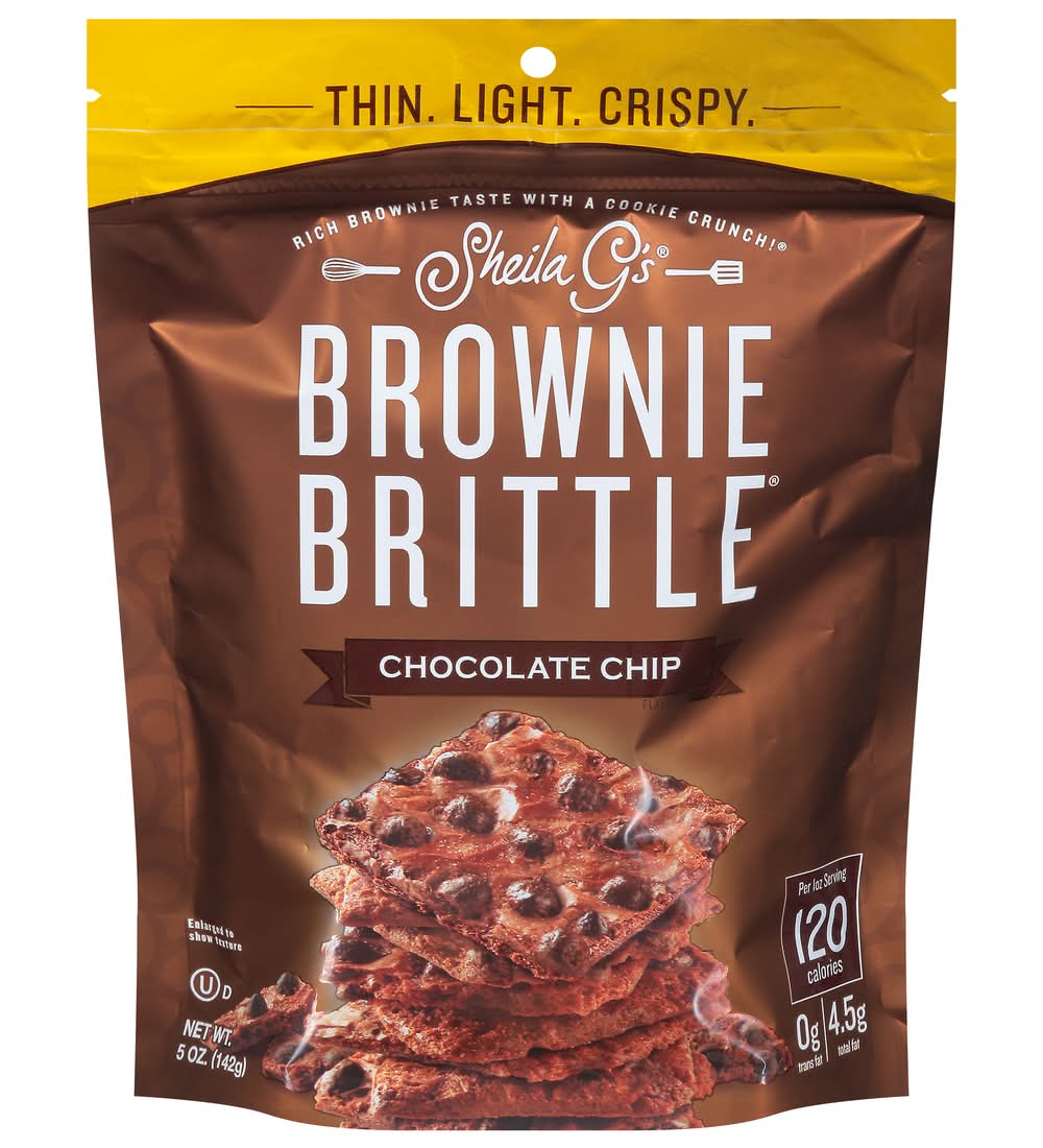 Brownie Brittle Thin & Crispy Brownie Snack, Chocolate Chip (5 oz)