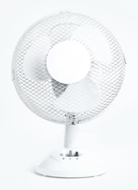 Status 9 in, White, Desk Fan