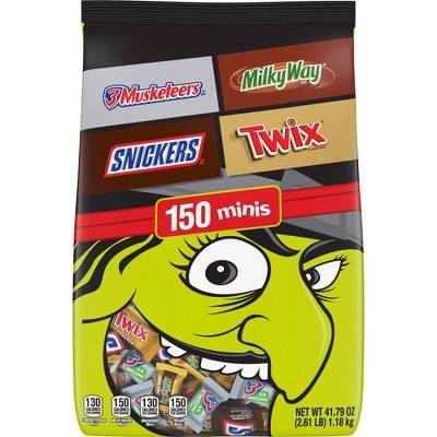 Mars Wrigley 3 Musketeers, Snickers, Milky Way and Twix Minis Candy Bars (41.79 oz, 150 ct)