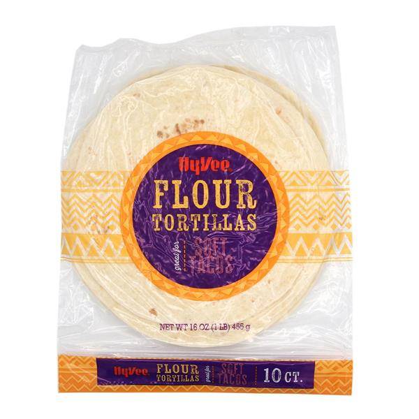 Hy-Vee Flour Tortilla Good for Soft Tacos 10ct
