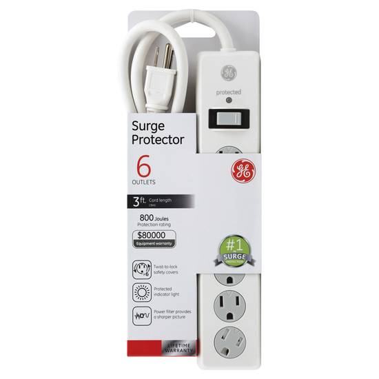 3 Ft Cord Surge Protector With 6 Outlets (1 ct)