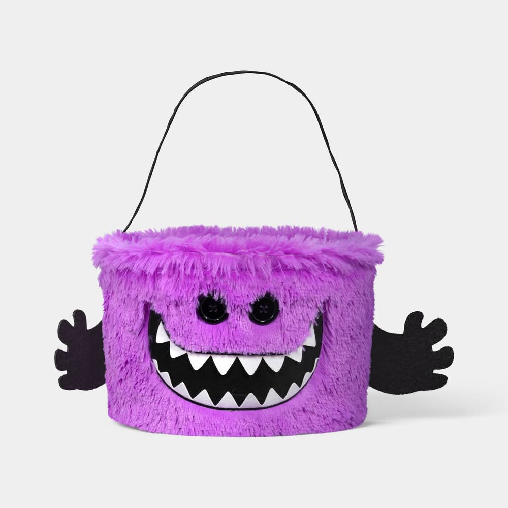 Purple Monster Spider Web Decorative Fabric Basket- Hyde and EEK! Boutique™: Halloween