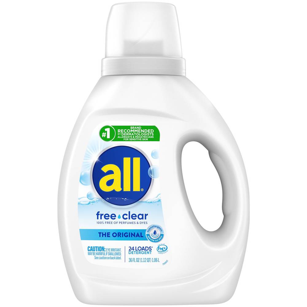 all Liquid Laundry Detergent, Free Clear for Sensitive Skin, 36 oz