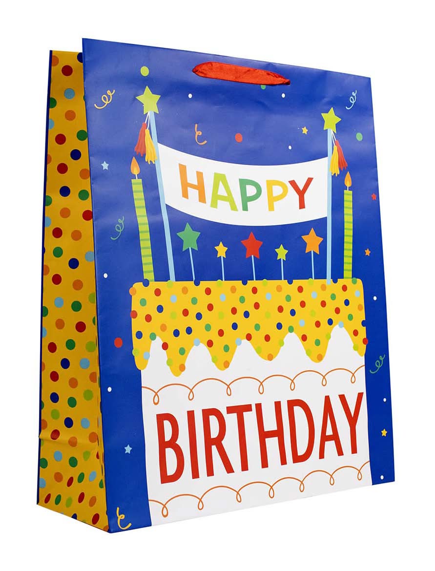 Happy Birthday Vertical Gift Bag Xl