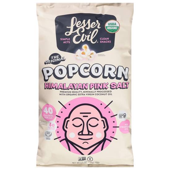 Lesserevil Organic Himalayan Pink Salt Popcorn