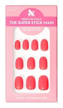 Olive & June Press-On Nail Tabs, XS Round, Flamingo (32 ct)