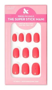 Olive & June Press-On Nail Tabs, XS Round, Flamingo (32 ct)