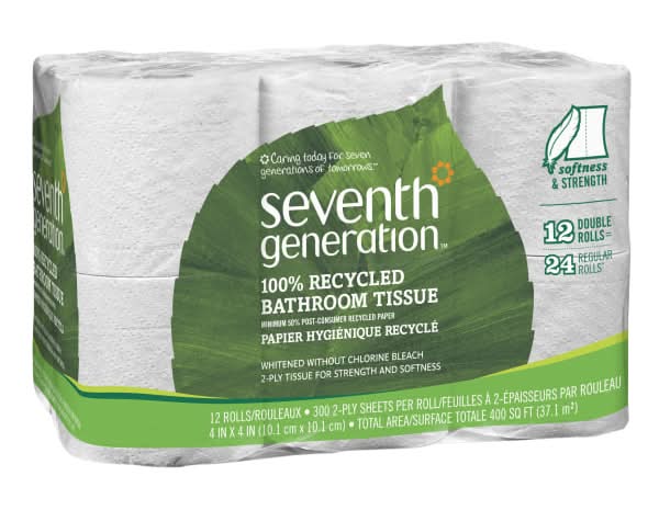 Seventh Generation® 2-Ply Toilet Paper, 100% Recycled, 240 Sheets Per Roll, Pack Of 12 Rolls